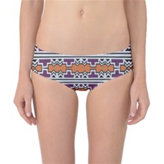 Purple And Brown Shapes                                  Classic Bikini Bottoms by LalyLauraFLM