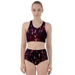 Lying Red Triangle Particles Dark Motion Racer Back Bikini Set by Mariart
