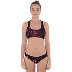 Lying Red Triangle Particles Dark Motion Cross Back Hipster Bikini Set by Mariart
