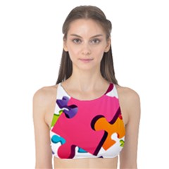 Passel Picture Green Pink Blue Sexy Game Tank Bikini Top by Mariart