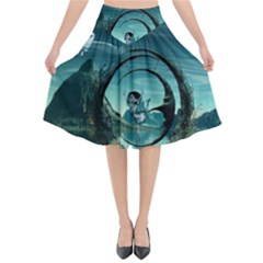 Cute Fairy Dancing On The Moon Flared Midi Skirt by FantasyWorld7