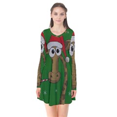 Christmas Giraffe  Flare Dress