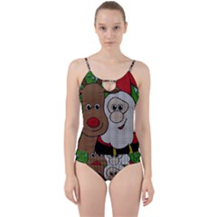 Santa And Rudolph Selfie  Cut Out Top Tankini Set by Valentinaart