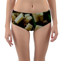 Cheese And Peppers Green Yellow Funny Design Reversible Mid-waist Bikini Bottoms by yoursparklingshop