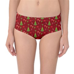 Christmas Pattern Mid-waist Bikini Bottoms by Valentinaart