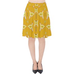 Fishes Talking About Love And   Yellow Stuff Velvet High Waist Skirt by pepitasart