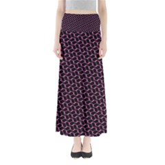 Twisted Mesh Pattern Purple Black Full Length Maxi Skirt by Alisyart