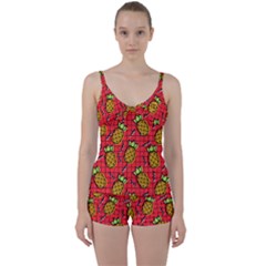 Fruit Pineapple Red Yellow Green Tie Front Two Piece Tankini by Alisyart