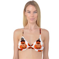 Funny Halloween Pumpkins Reversible Tri Bikini Top by gothicandhalloweenstore