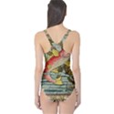 Fish Underwater Cubism Mosaic One Piece Swimsuit View2