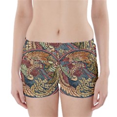 Wings Feathers Cubism Mosaic Boyleg Bikini Wrap Bottoms by Celenk