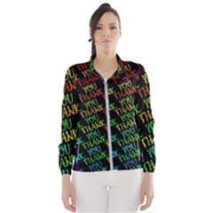 Thank You Font Colorful Word Color Wind Breaker (women)