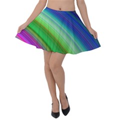 Motion Fractal Background Velvet Skater Skirt by Celenk