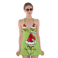 Grinch Halter Dress Swimsuit  by Valentinaart