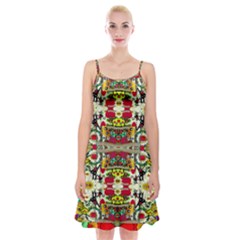 Chicken Monkeys Smile In The Floral Nature Looking Hot Spaghetti Strap Velvet Dress by pepitasart