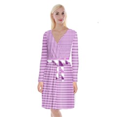 Pattern Long Sleeve Velvet Front Wrap Dress by gasi