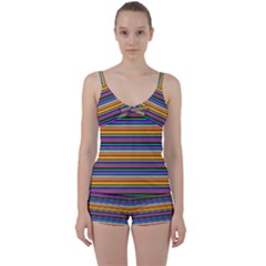 Pattern Tie Front Two Piece Tankini by gasi