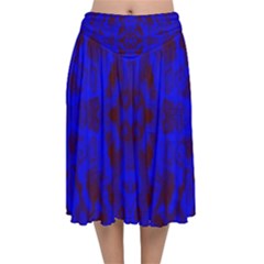 Pattern Velvet Flared Midi Skirt by gasi