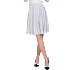 Bright White Stitched And Quilted Pattern A-line Skirt by PodArtist