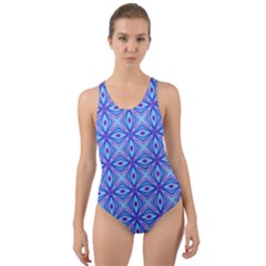 Pattern Cut-out Back One Piece Swimsuit by gasi