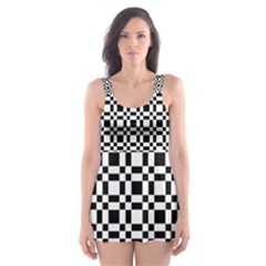 Pattern Skater Dress Swimsuit by gasi