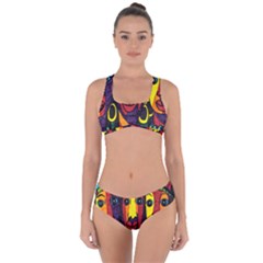 Ethnic Bold Bright Artistic Paper Criss Cross Bikini Set by Celenk