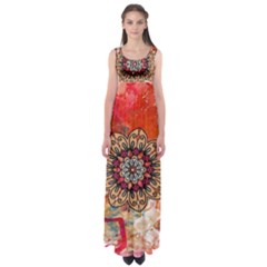 Mandala Art Design Pattern Ethnic Empire Waist Maxi Dress by Celenk