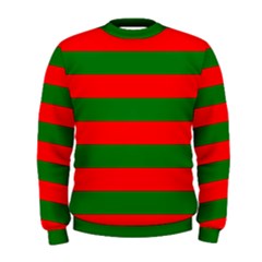 Red And Green Christmas Cabana Stripes Men s Sweatshirt by PodArtist