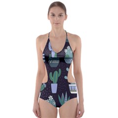 Cactus Pattern Cut-out One Piece Swimsuit by allthingseveryone