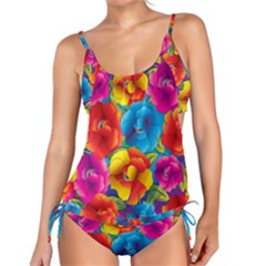 Neon Colored Floral Pattern Tankini Set by allthingseveryone