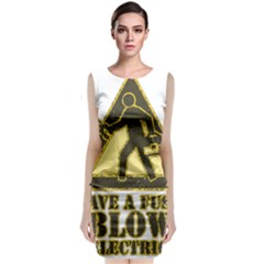 Save A Fuse Blow An Electrician Sleeveless Velvet Midi Dress by FunnyShirtsAndStuff