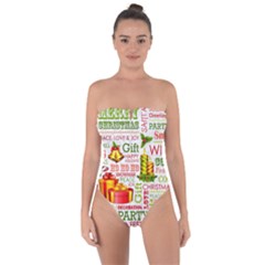 The Joys Of Christmas Tie Back One Piece Swimsuit by allthingseveryone
