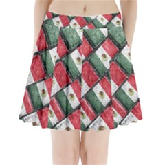 Mexican Flag Pattern Design Pleated Mini Skirt by dflcprints