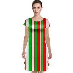 Christmas Holiday Stripes Red Cap Sleeve Nightdress by Celenk