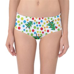 Pattern Circle Multi Color Mid-waist Bikini Bottoms by Celenk