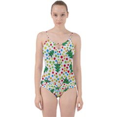 Pattern Circle Multi Color Cut Out Top Tankini Set by Celenk