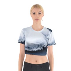 Ice, Snow And Moving Water Cotton Crop Top by Ucco