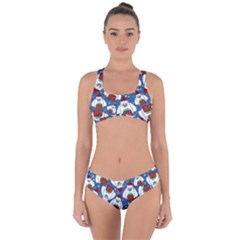 Yeti Xmas Pattern Criss Cross Bikini Set by Valentinaart