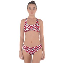 Red Flowers Criss Cross Bikini Set by allthingseveryone