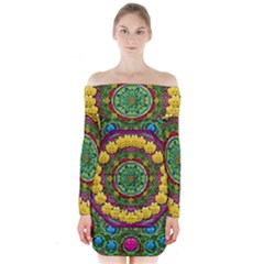 Bohemian Chic In Fantasy Style Long Sleeve Off Shoulder Dress by pepitasart