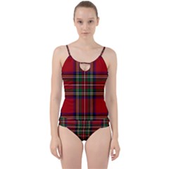 Red Tartan Plaid Cut Out Top Tankini Set by allthingseveryone