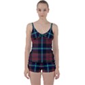 Purple And Red Tartan Plaid Tie Front Two Piece Tankini View1