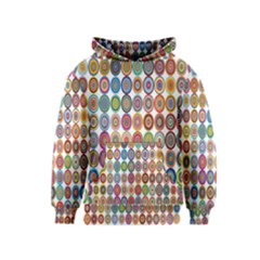 Decorative Ornamental Concentric Kids  Pullover Hoodie by Celenk