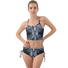 Fractal Blue Lace Texture Pattern Mini Tank Bikini Set by Celenk