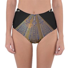 Deco Fan Reversible High-waist Bikini Bottoms by DeneWestUK