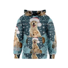 It s Winter And Christmas Time, Cute Kitten And Dogs Kids  Pullover Hoodie by FantasyWorld7