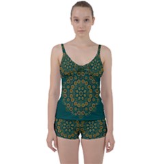 Snow Flower In A Calm Place Of Eternity And Peace Tie Front Two Piece Tankini by pepitasart