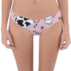 Fresh Milk Cow Pattern Reversible Hipster Bikini Bottoms by Bigfootshirtshop