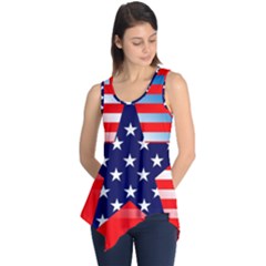 Patriotic American Usa Design Red Sleeveless Tunic by Celenk
