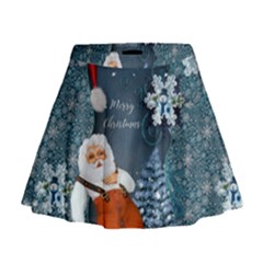 Funny Santa Claus With Snowman Mini Flare Skirt by FantasyWorld7